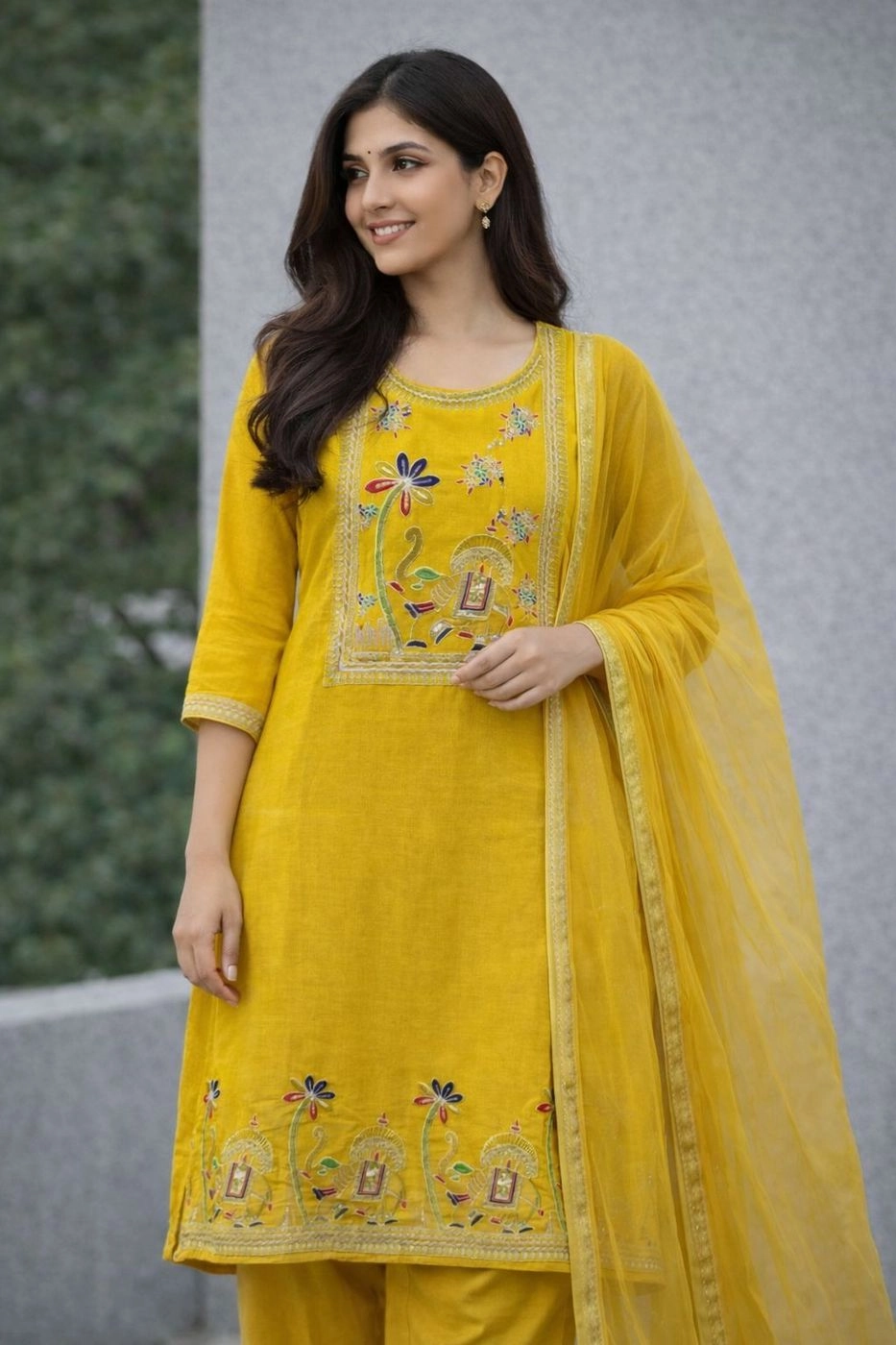 Mustard yellow salwar suit 2